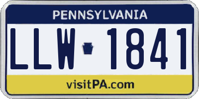 PA license plate LLW1841
