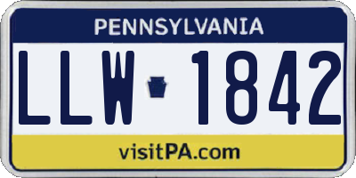 PA license plate LLW1842