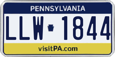 PA license plate LLW1844