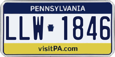 PA license plate LLW1846