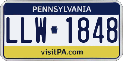 PA license plate LLW1848