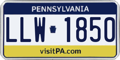 PA license plate LLW1850