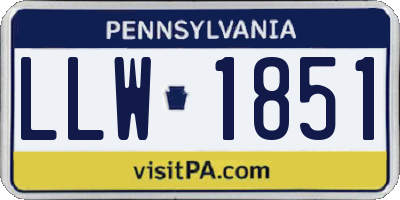 PA license plate LLW1851
