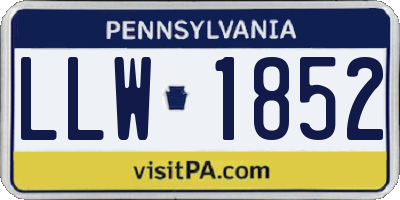 PA license plate LLW1852