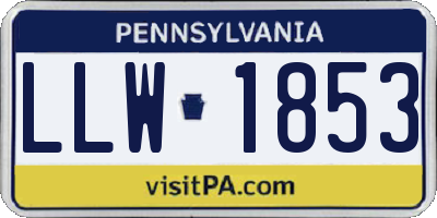 PA license plate LLW1853