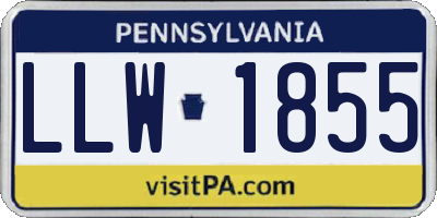 PA license plate LLW1855