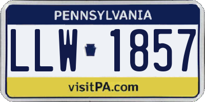 PA license plate LLW1857