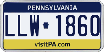 PA license plate LLW1860