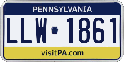 PA license plate LLW1861