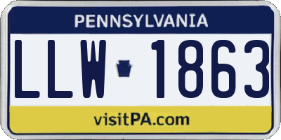 PA license plate LLW1863