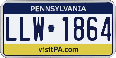 PA license plate LLW1864