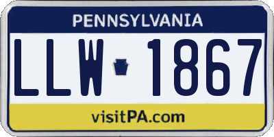 PA license plate LLW1867