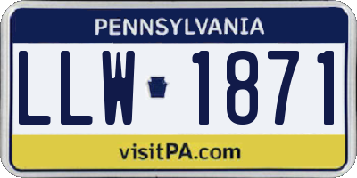 PA license plate LLW1871