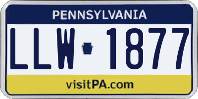 PA license plate LLW1877