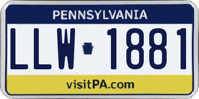 PA license plate LLW1881