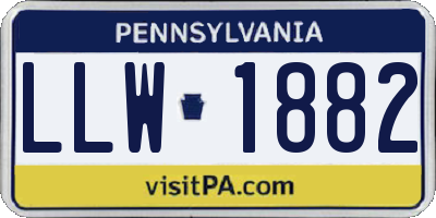 PA license plate LLW1882