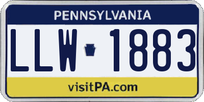 PA license plate LLW1883