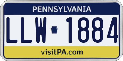 PA license plate LLW1884