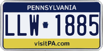 PA license plate LLW1885