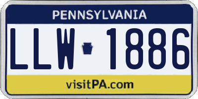 PA license plate LLW1886