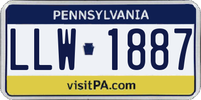 PA license plate LLW1887