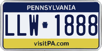 PA license plate LLW1888