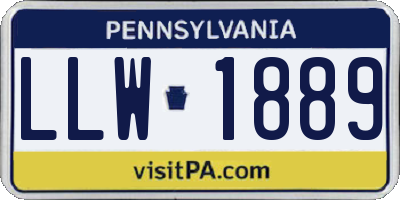 PA license plate LLW1889