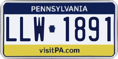PA license plate LLW1891