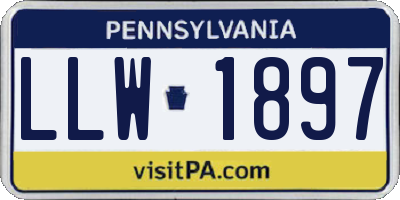 PA license plate LLW1897