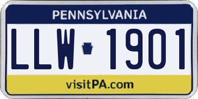 PA license plate LLW1901