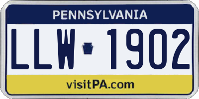 PA license plate LLW1902