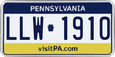 PA license plate LLW1910