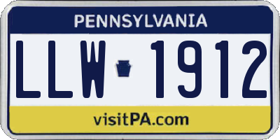 PA license plate LLW1912