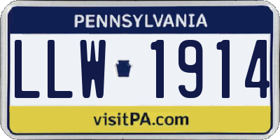 PA license plate LLW1914