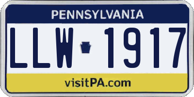 PA license plate LLW1917