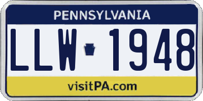 PA license plate LLW1948