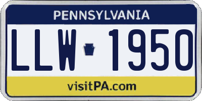 PA license plate LLW1950