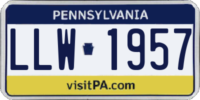 PA license plate LLW1957