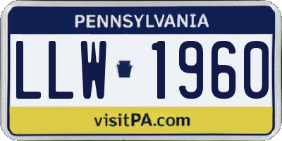 PA license plate LLW1960
