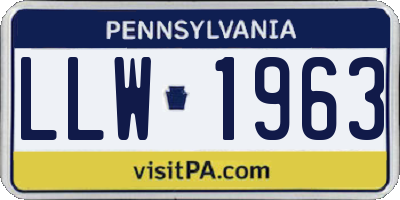 PA license plate LLW1963