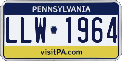 PA license plate LLW1964