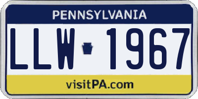 PA license plate LLW1967