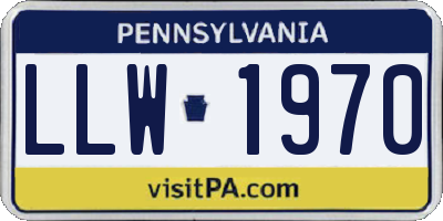 PA license plate LLW1970