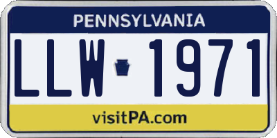 PA license plate LLW1971