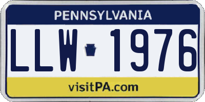 PA license plate LLW1976