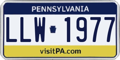 PA license plate LLW1977