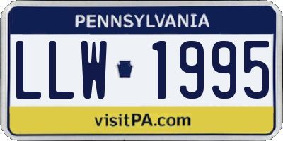 PA license plate LLW1995