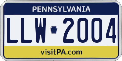 PA license plate LLW2004