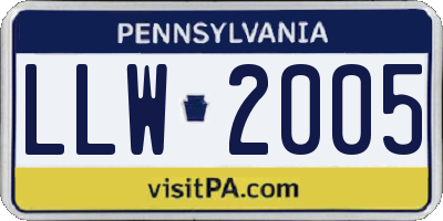 PA license plate LLW2005