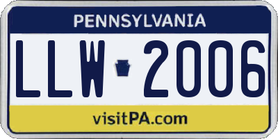 PA license plate LLW2006
